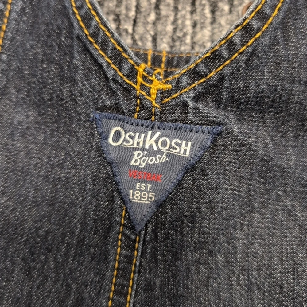 Oshkosh B’gosh Toddler Bib Overalls Dark Wash Engineer’s Crew 18 Months